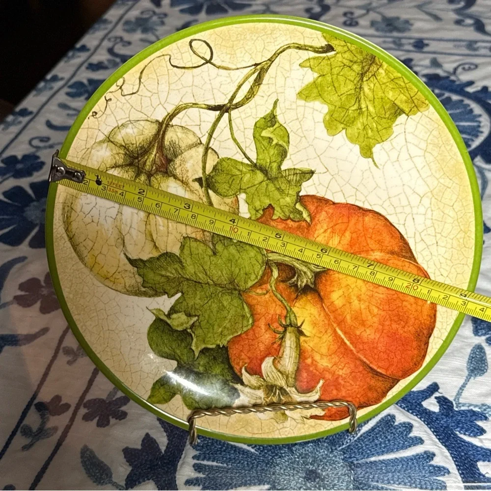 Pier 1 Harvest Garden Salad Plate Excellent Condition Fall Pumpkin Patch Fall 9”